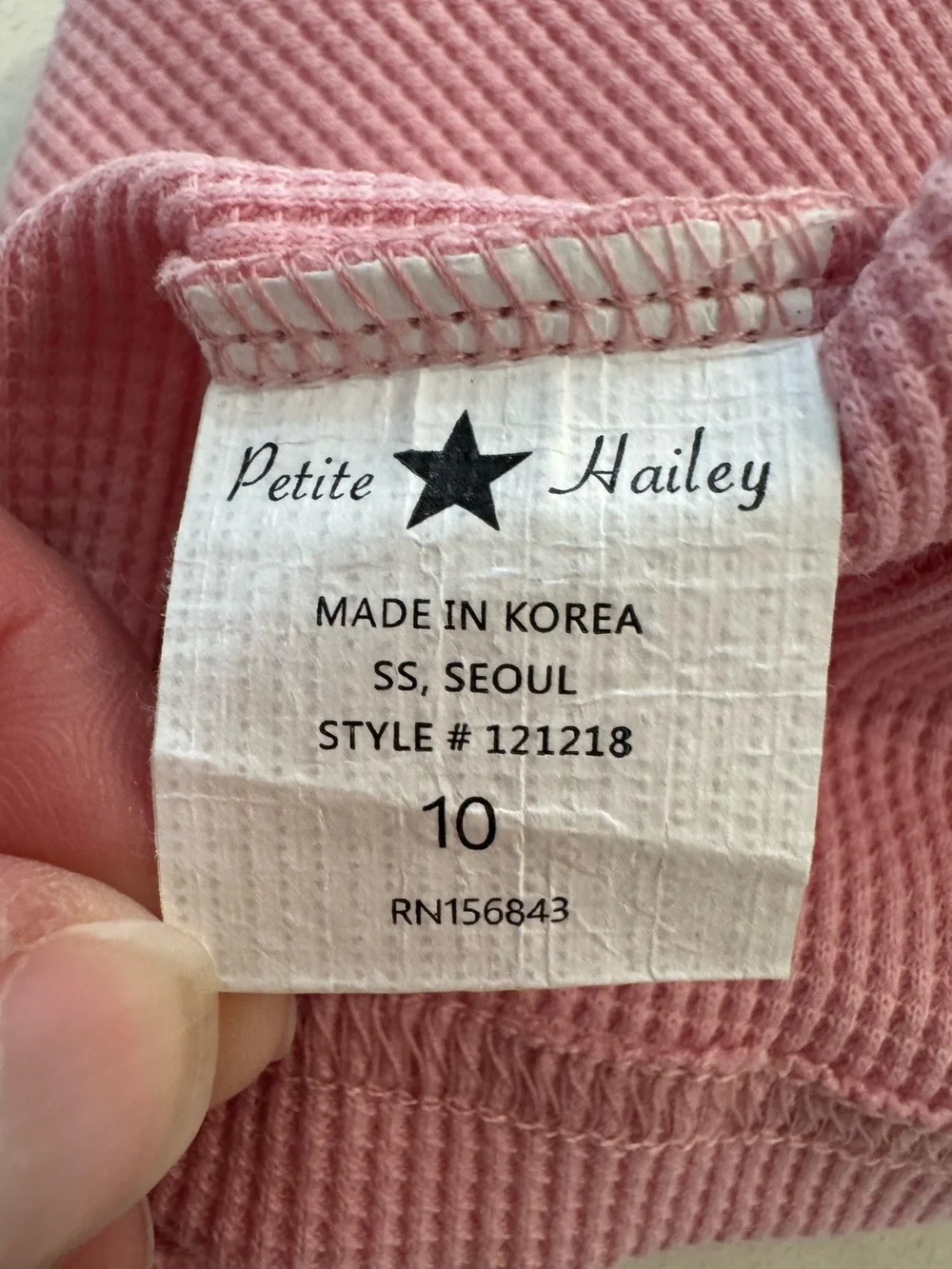PHplay by Petite Hailey Size 10 waffle knit tank white contrast binding NEW